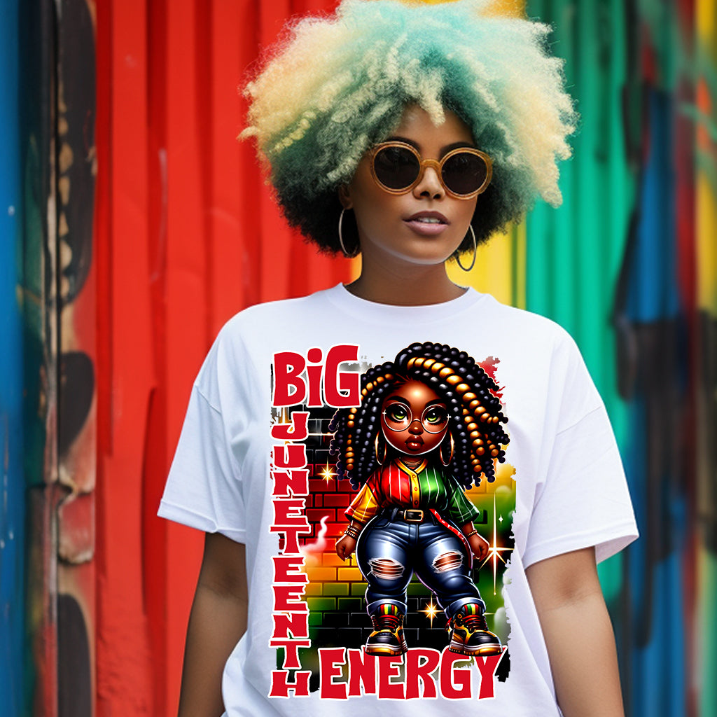 Big Juneteenth Energy Woman DTF Transfers-red