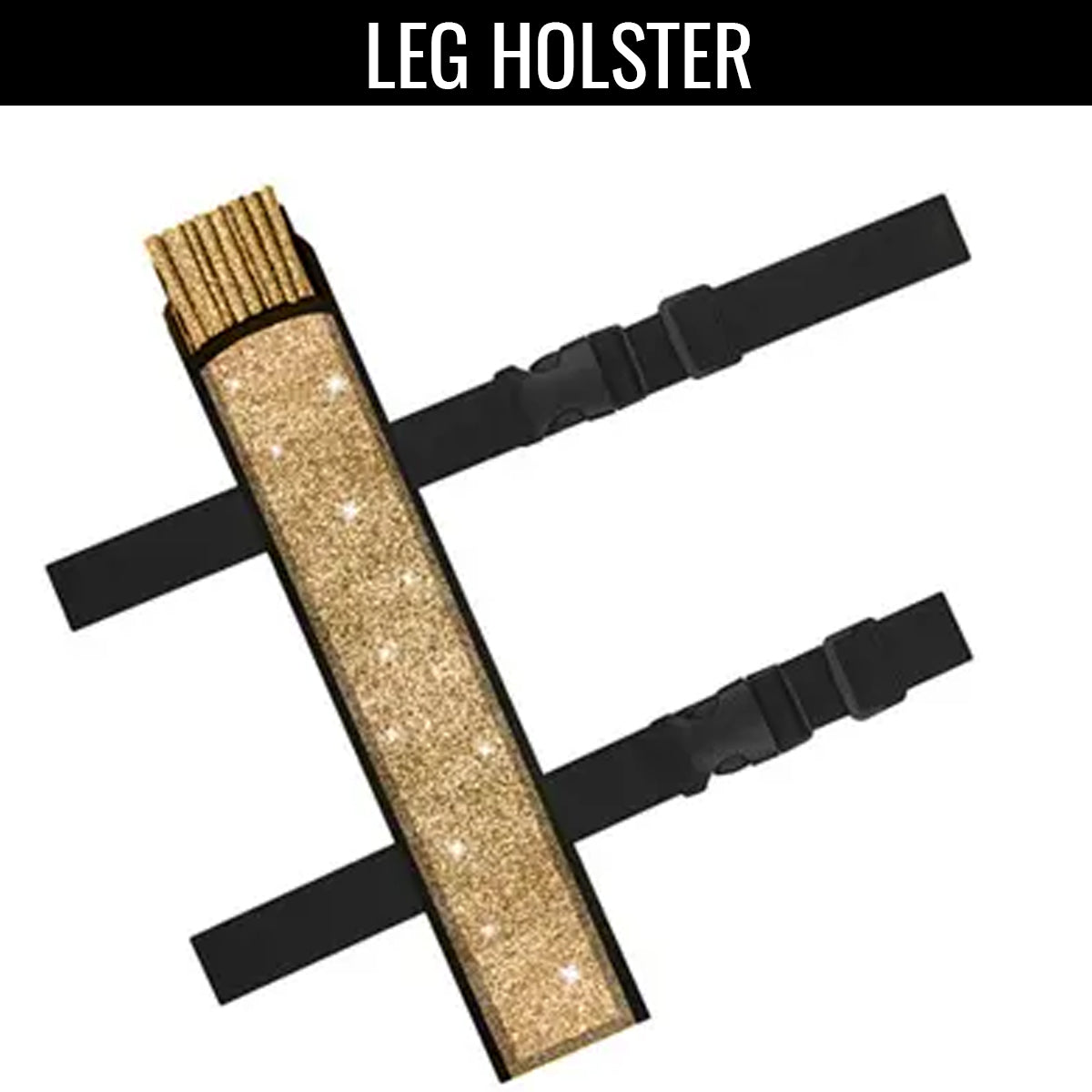 Glitter Clack Fans w/Leg Holster - champagne