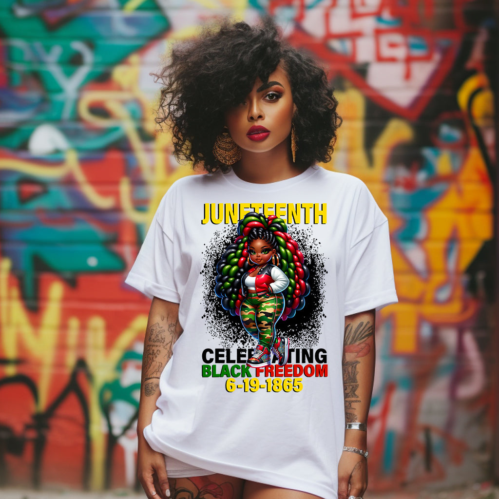 Juneteenth Celebrating DTF Transfer-black splash