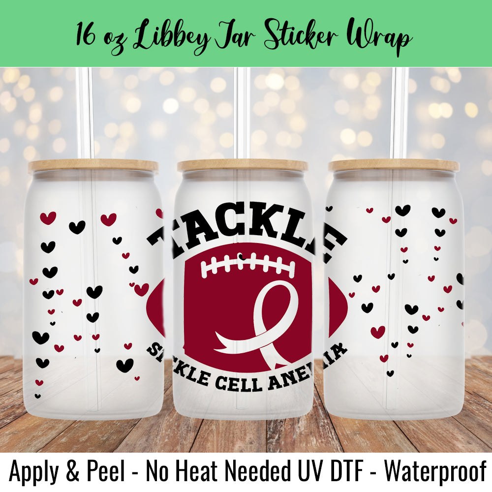 Tackle Sickle Cell 16 Oz UV DTF Sticker Wrap