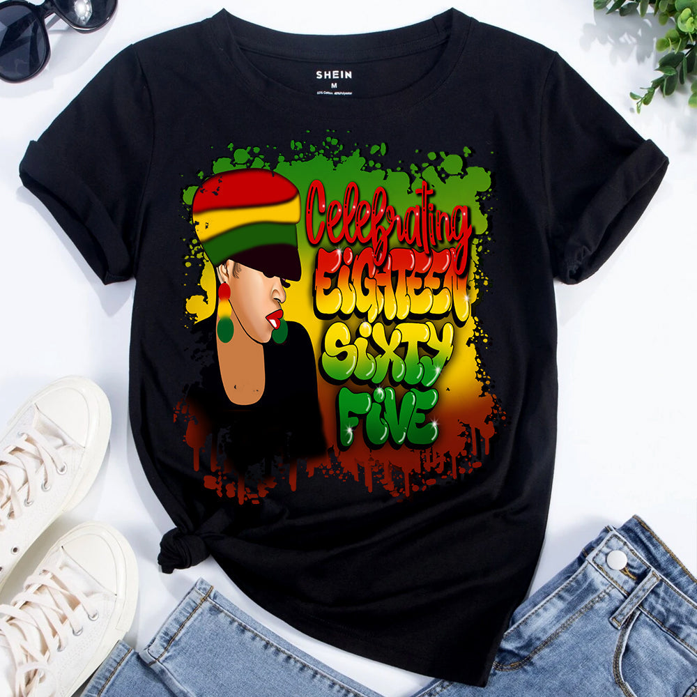 Air Brush Celebrating 1865 Woman Hat DTF Transfer