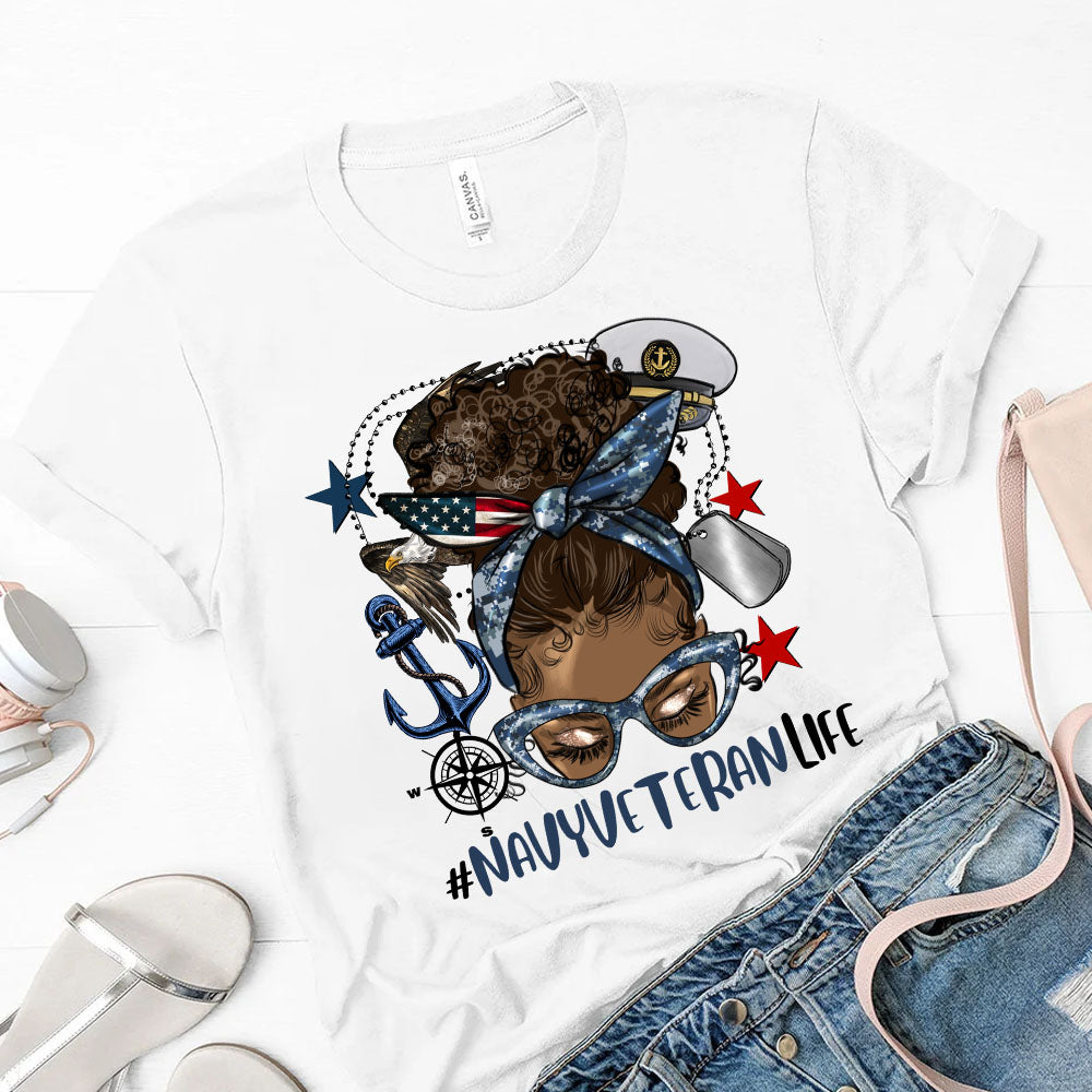 #NavyVeteranLife Messy Bun DTF Transfer