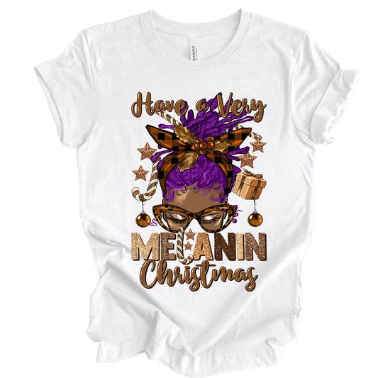 Very Melanin Christmas Locs Purple Sublimation Transfer