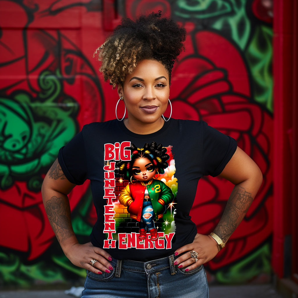 Big Juneteenth Energy Woman DTF Transfers-red