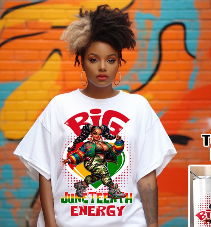 Big Juneteenth Energy Woman DTF Transfers-red