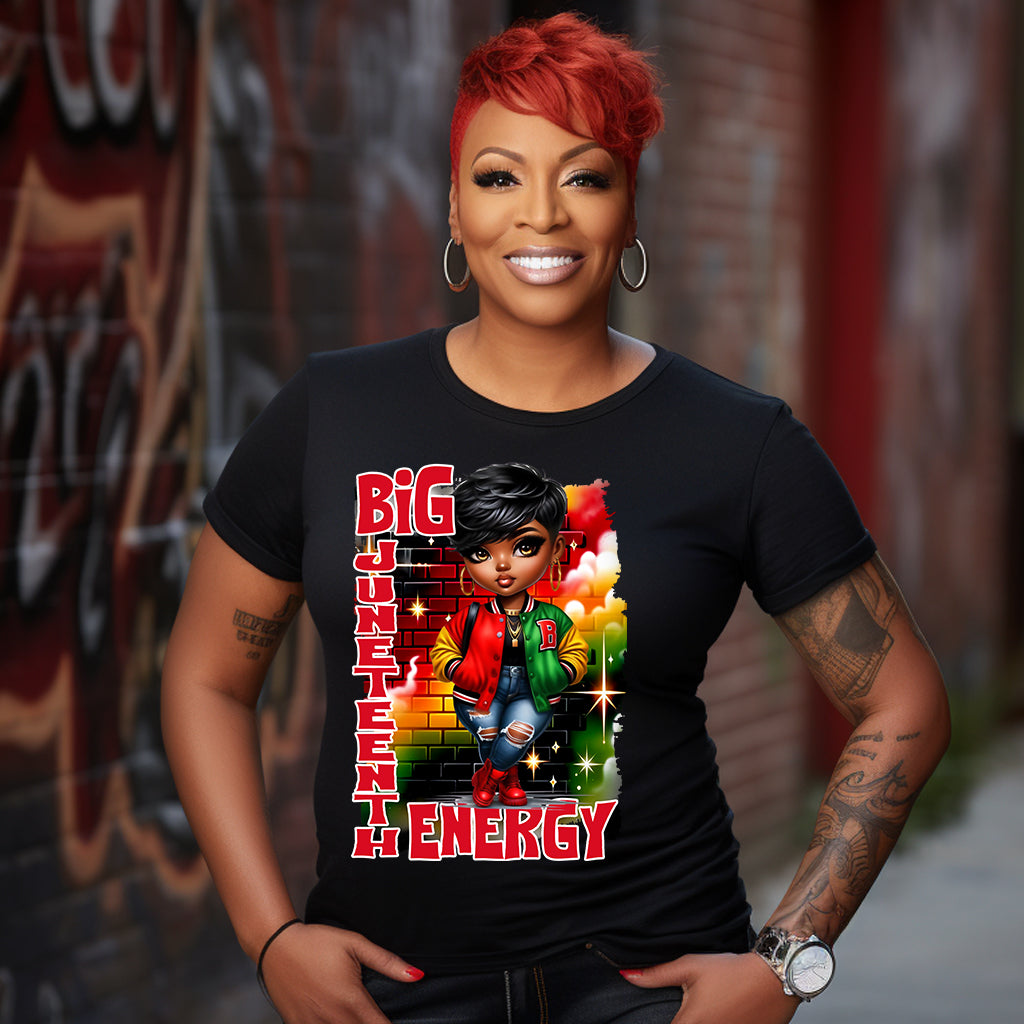 Big Juneteenth Energy Woman DTF Transfers-red