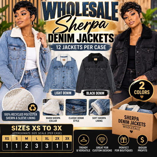 ✨Wholesale✨ Sherpa Lined Denim Jackets 12 per case