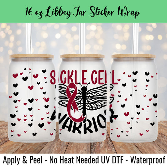 Dragonfly Sickle Cell 16 Oz UV DTF Sticker Wrap