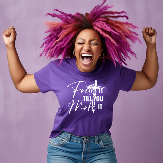 Faith It Till You Make It DTF Transfer - white