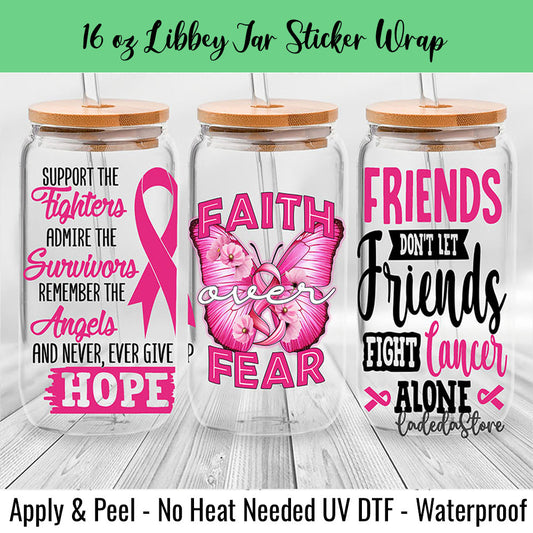 Faith Over Fear 16 Oz UV DTF Sticker Wrap
