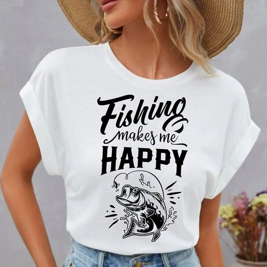Fishing Makes Me Happy DTF Transfer