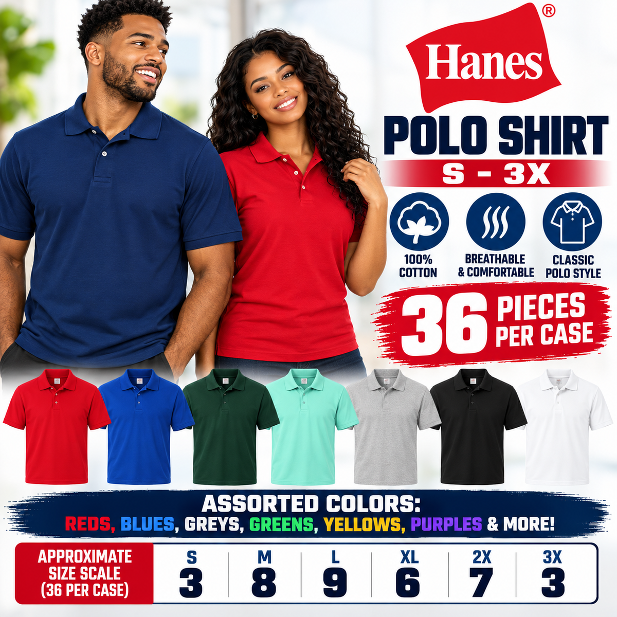 ✨Wholesale✨ Hanes Polo Shirts