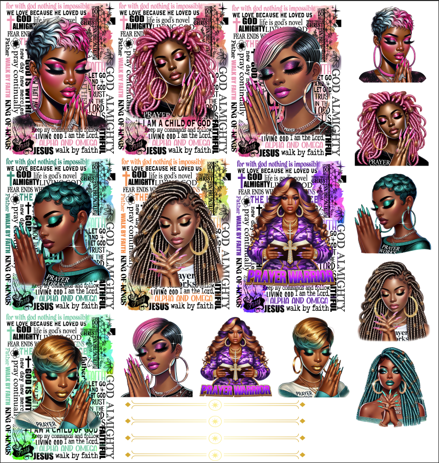Child of God Journal & Mug UV DTF Stickers - 22.8x24 Gang Sheet