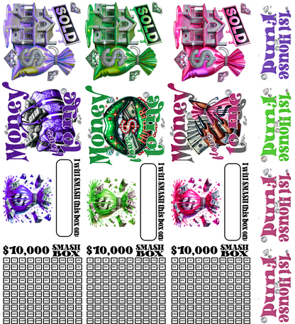 1st House Fund Smash Box UV DTF Stickers - 22 x24 Gang Sheet