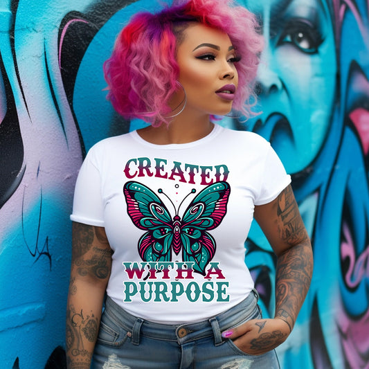 Created With a Purpose DTF Transfer - Teal
