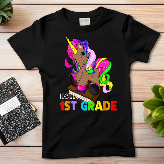 Hello 1st Grade Unicorn DTF Transfer