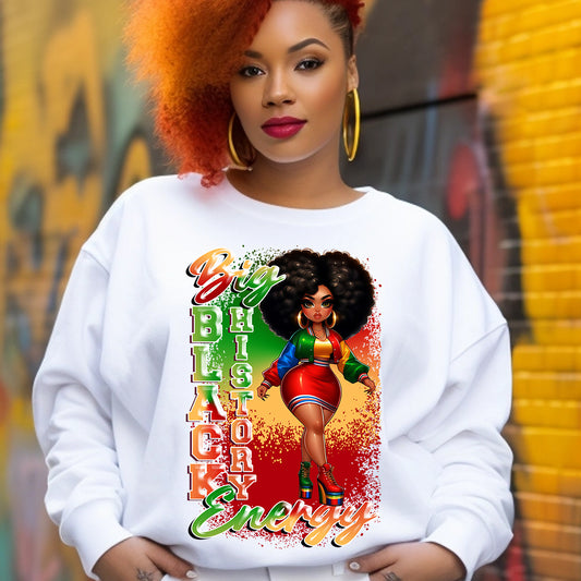 Big Black History Energy Afro Skirt DTF Transfer