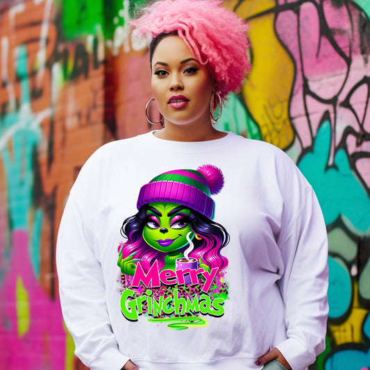 Merry Grinchmas Pink Girl DTF Transfer