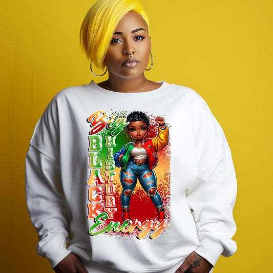 Big Black History Energy Pixie DTF Transfer