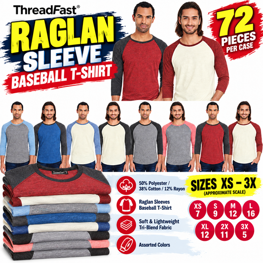 ✨Wholesale✨ ThreadFast Raglan Sleeve Baseball T-Shirt