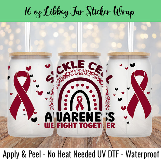 Rainbow Sickle Cell 16 Oz UV DTF Sticker Wrap