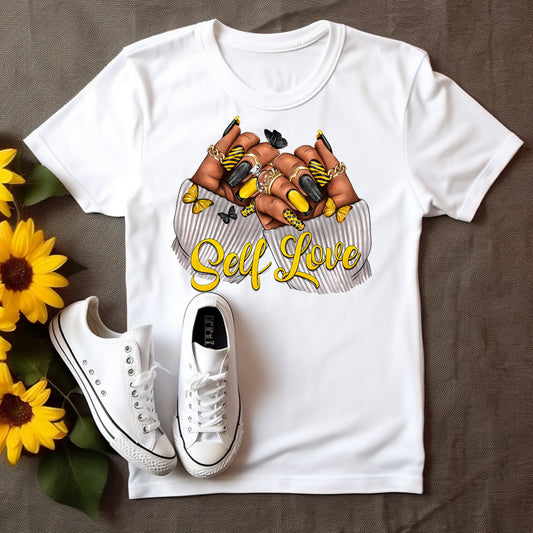 Self Love Yellow Nails DTF Transfer