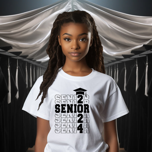 Senior Stacked 2024 Screen Print Transfer