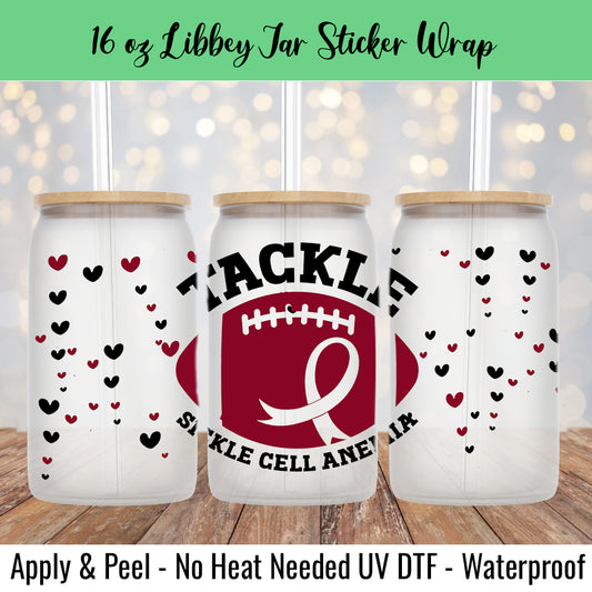 Tackle Sickle Cell 16 Oz UV DTF Sticker Wrap