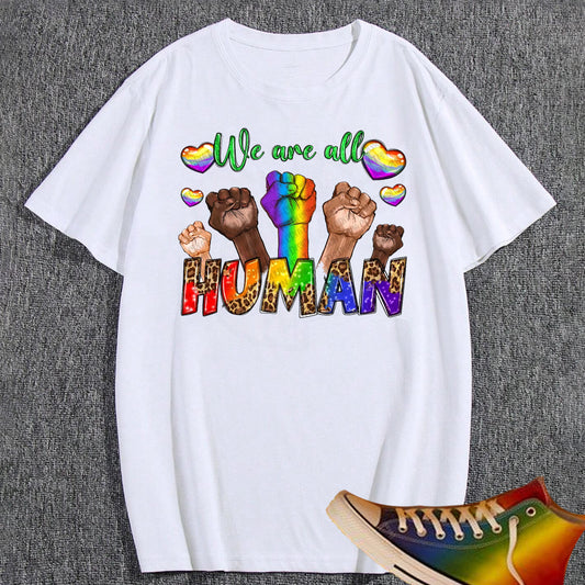 We Are All Human Fists LGBTQ DTF Transfer
