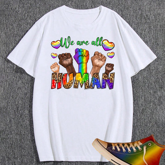We Are All Human Fists LGBTQ DTF Transfer