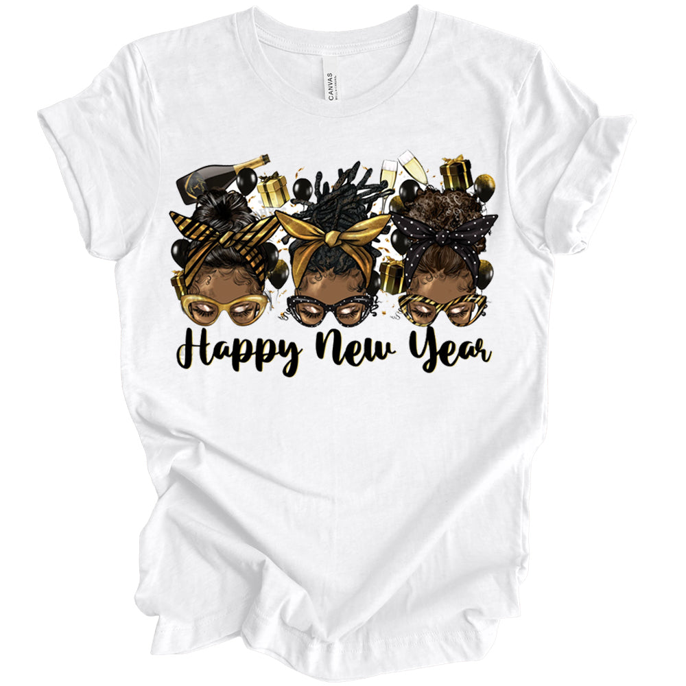 3 Women New Year Gold Sublimation Transfer