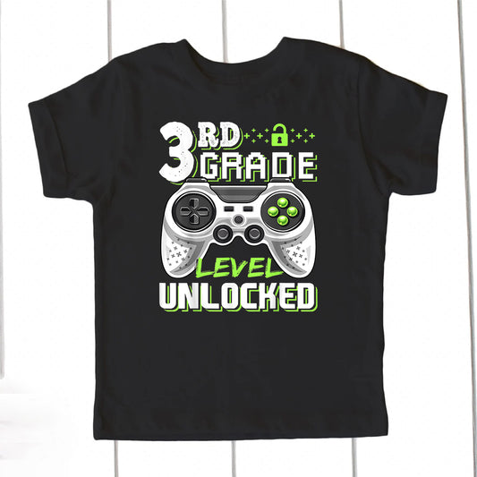 3rd Grade Level Unlocked Green DTF Transfer