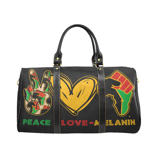 Peace Love Melanin - Black Travel Bag
