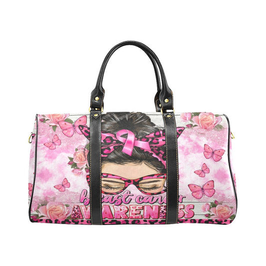 Brunette Breast Cancer Awareness Travel Bag
