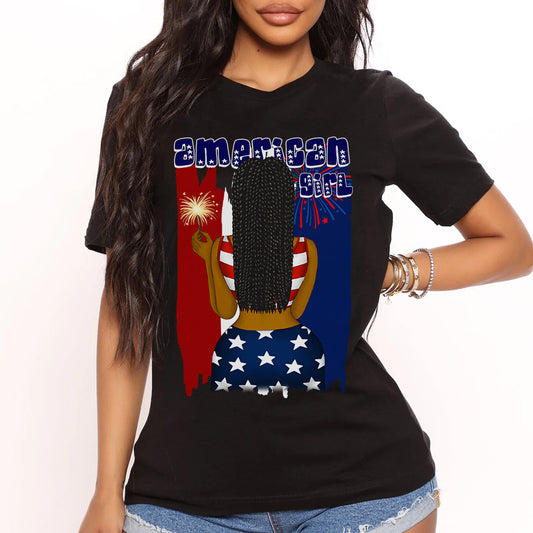 American Girl Long Braids DTF Transfer