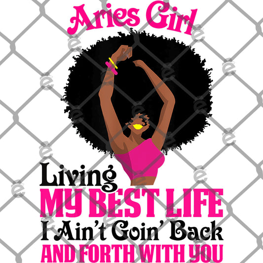 Aries Girl Back Forth DTF Transfer