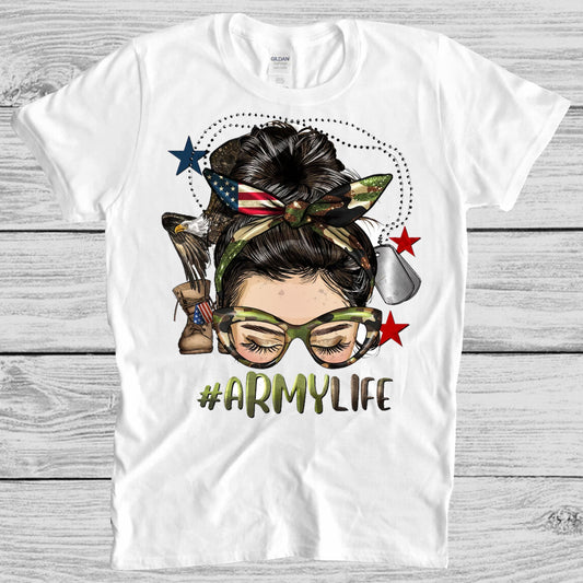 #ArmyLife Brunette Sublimation Transfer