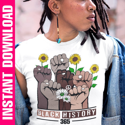 Black History 365 Fists PNG