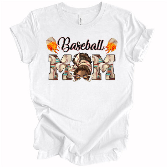 Baseball Mom Glasses Afro DTF Transfer