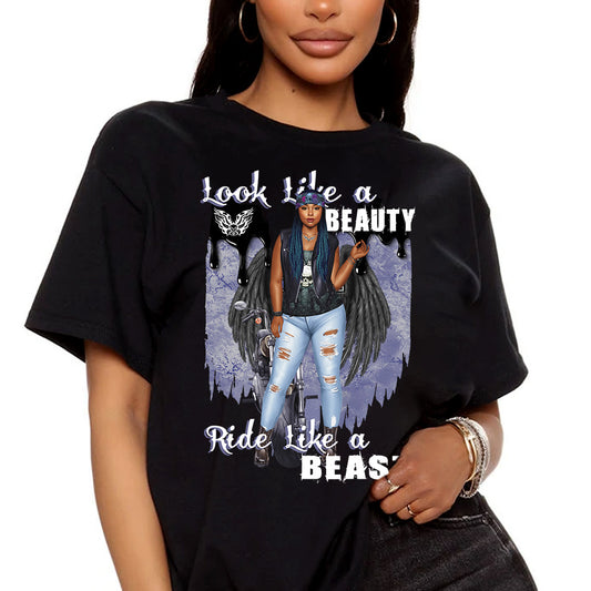 Beauty Beast Biker DTF Transfer