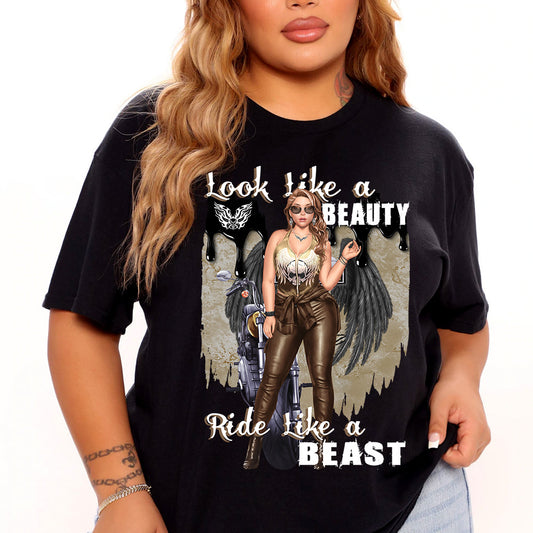 Beauty Beast Biker DTF Transfer
