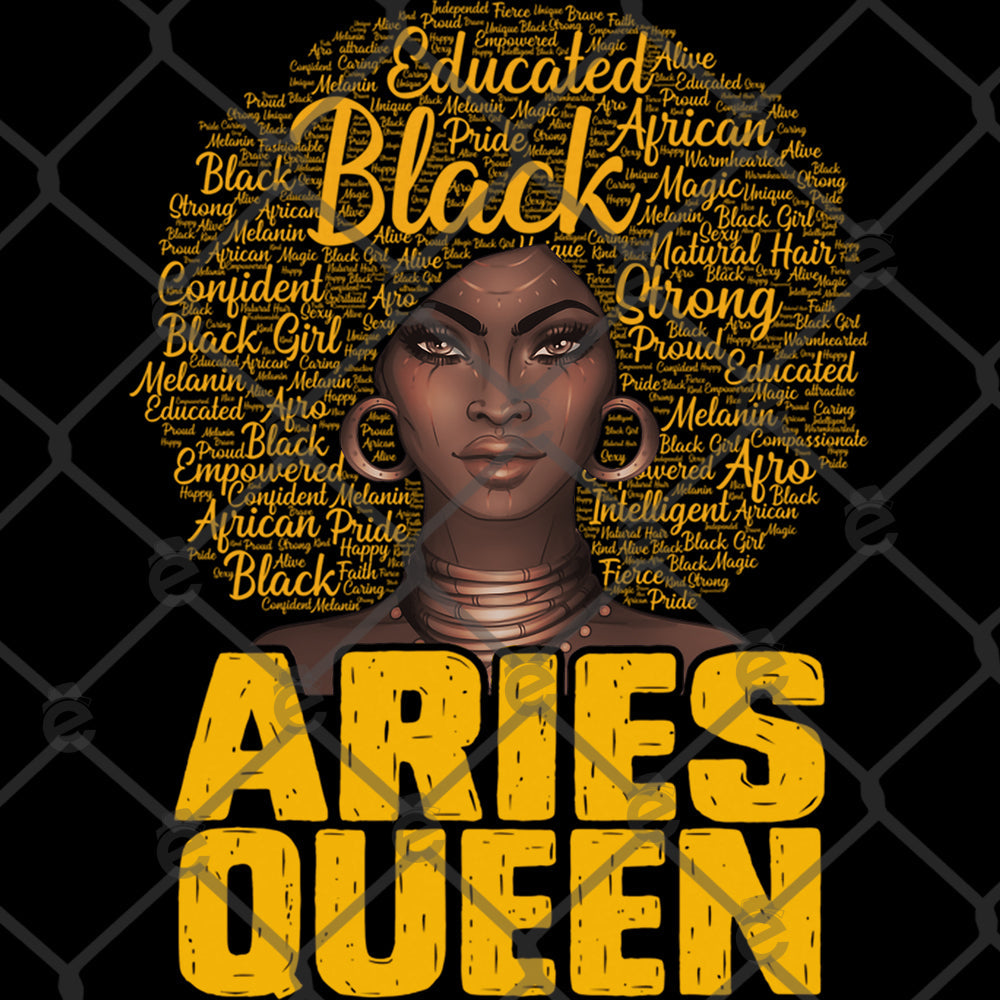 Black Aries Queen DTF Transfer