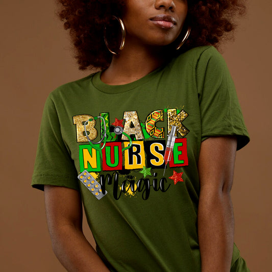Black Nurse Magic DTF Transfer