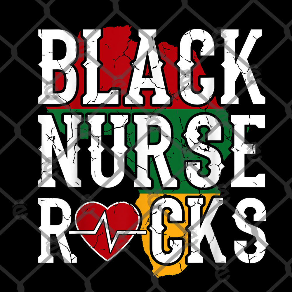 Black Nurse Rocks DTF Transfer