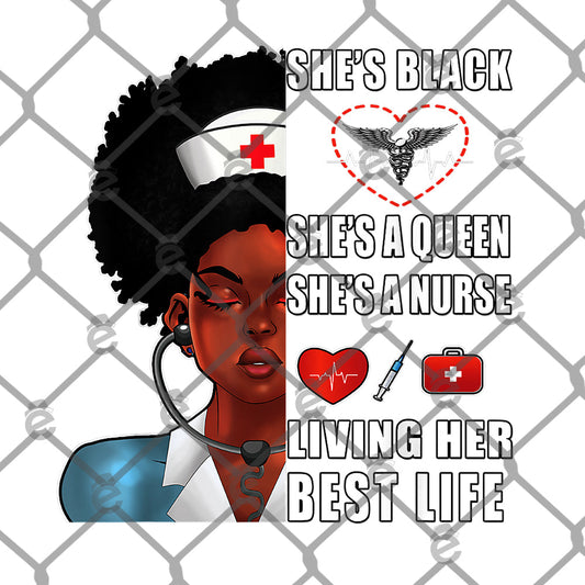 Black Nurse DTF Transfer