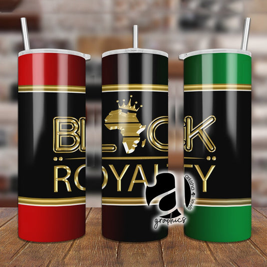 Black Royalty RGB 20 oz UV DTF Tumbler Full Wrap