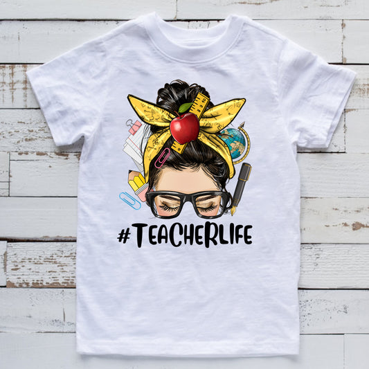 #TeacherLife Brunette Head Sublimation Transfer