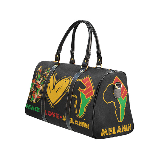 Peace Love Melanin - Black Travel Bag