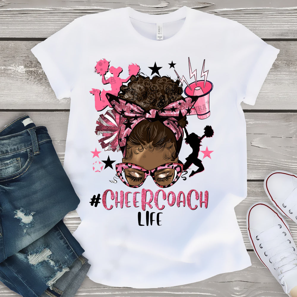 #CheerCoachlife Afro Messy Bun Sublimation Transfer