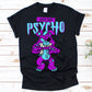 Cute But Psycho Bear DTF Transfer - purple/blue